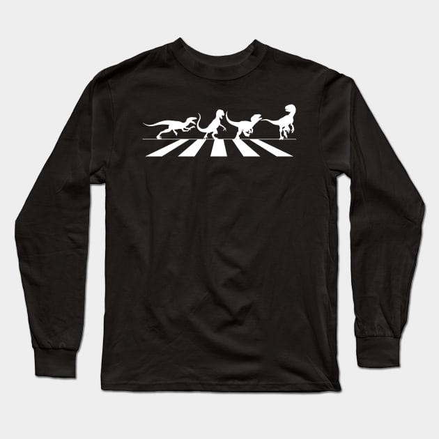 Velociraptor Abbey Road Crossing Long Sleeve T-Shirt by IORS